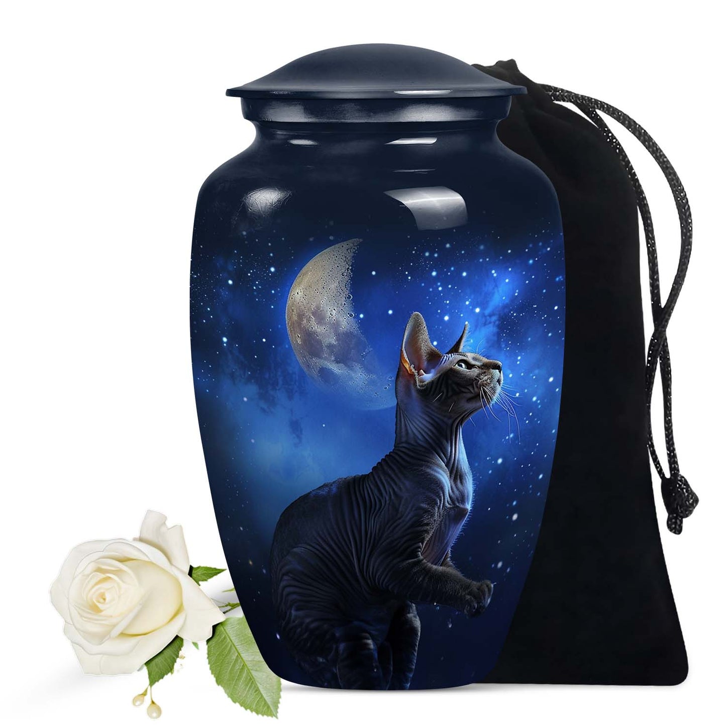 Unique Cat Celestial Pet Memorial Urn | Pet Cremation Urn For Cat