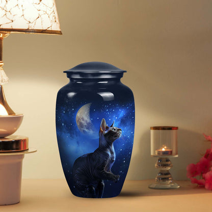 Unique large cat celestial urn, a type of pet urn for storing ashes