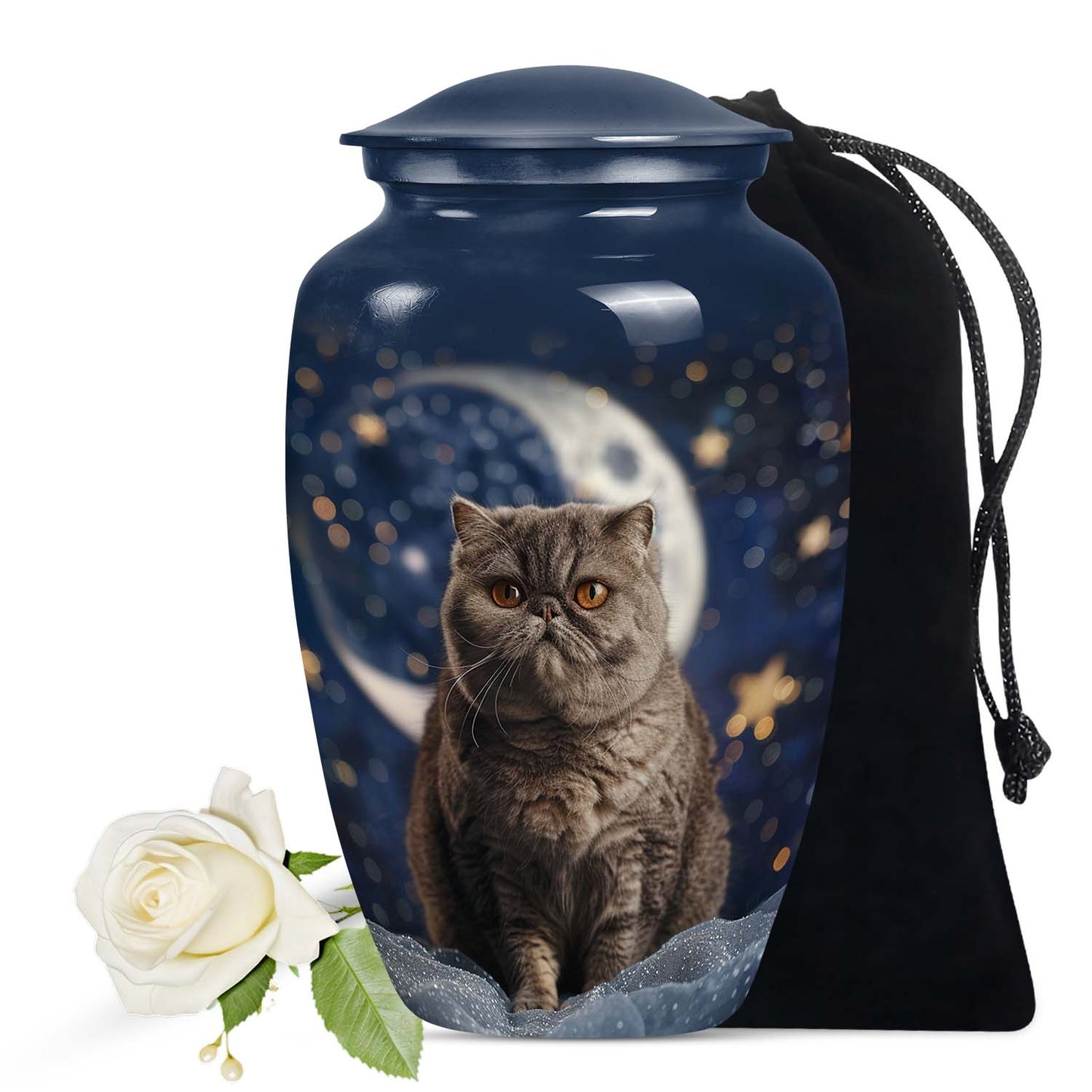 Unique Moonlit Pet Memorial Urn | Pet Cremation Urn For Cat Ashes