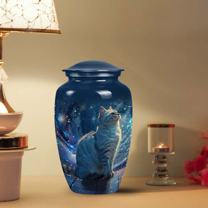 Large Pet Urn featuring a Classic Cat Design perfect for cat cremation