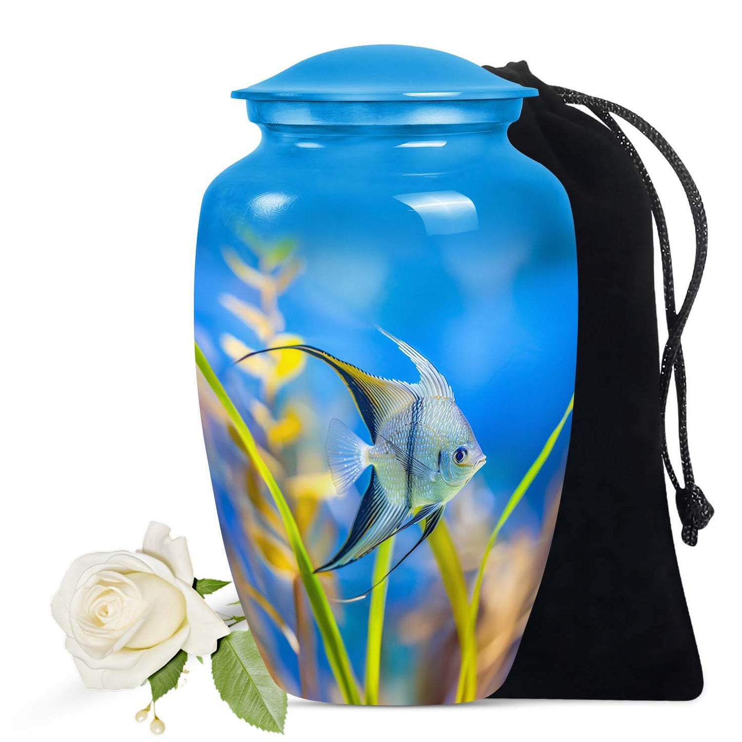 Ocean Angelfish Cremation Urn | Container For Cremated Human Ashes