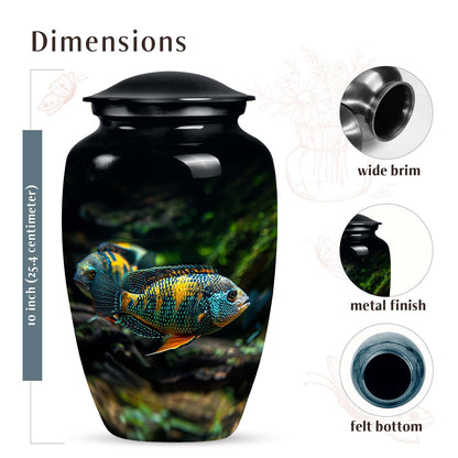 Large, unique fish design cremation urn, ideal for memorializing your loved ones